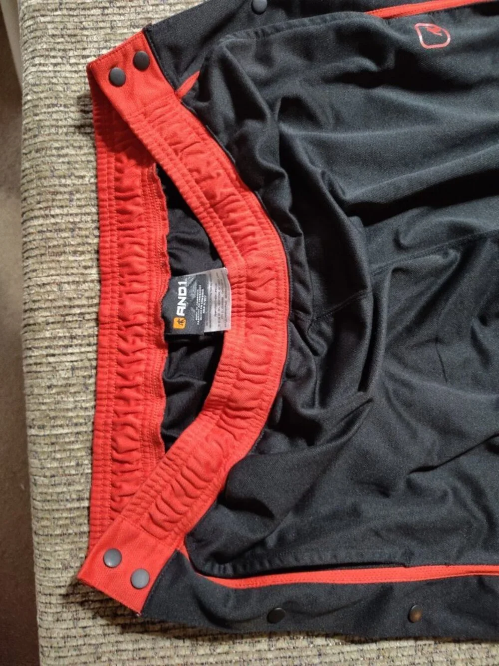 Vintage AND1 Pant Mens XL Black Polyester Track Tear Away Basketball Activewear